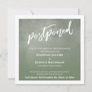 Carte Mariage Postponte Ombre Vert Texturée