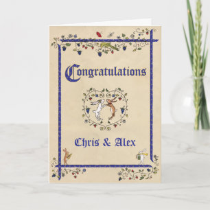 Carte mariage pour animaux médiévaux (M. & Mme)