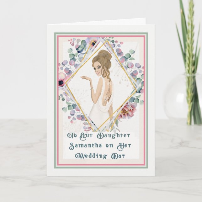 Carte mariage pour fille Samantha des parents (Devant)