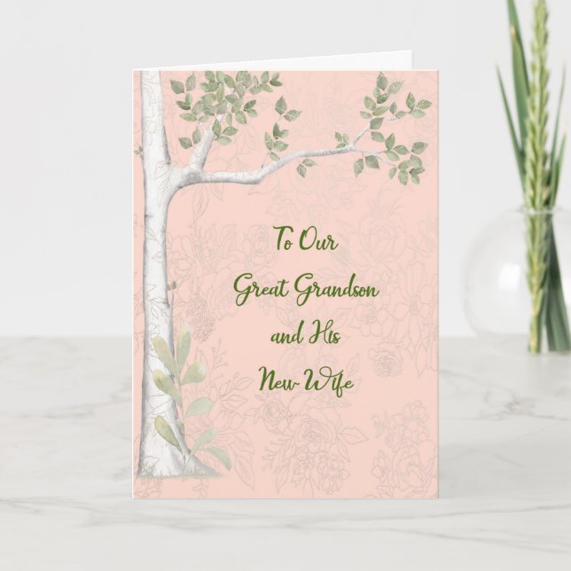 Carte mariage pour grand-fils et nouvelle femme (Devant)