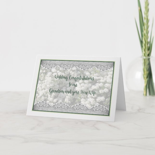 Carte mariage pour grand-fils et nouvelle femme (Devant)