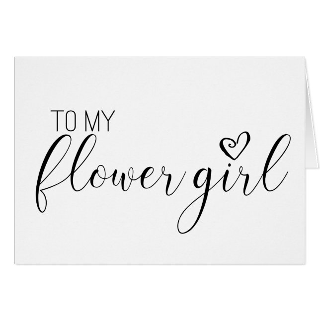 Carte mariage pour TO MY FLOWER GIRL (Devant horizontal)