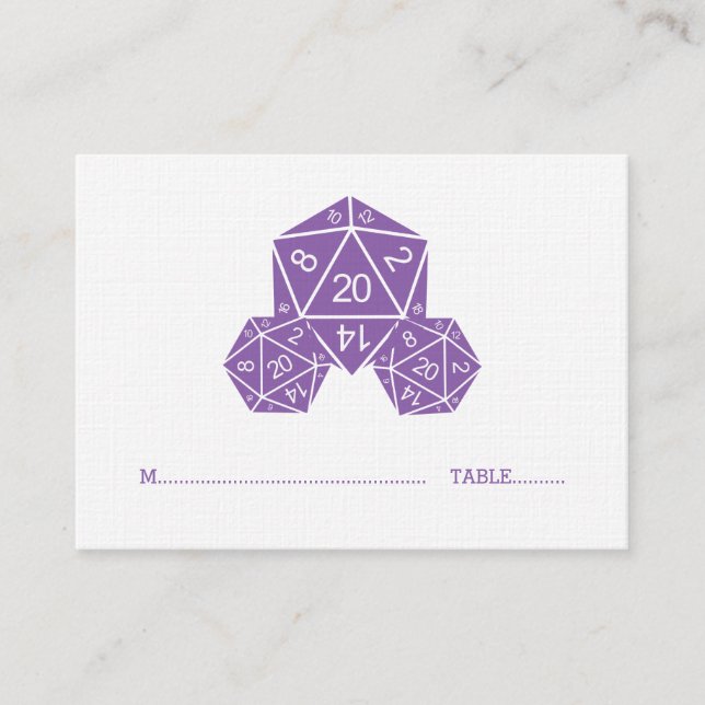 Carte Mariage pourpre D20 Dice (Devant)