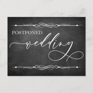 Carte Mariage reportée Chalkboard & Typography
