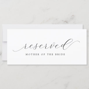 Carte Mariage Réservé Chaise Signer Mère de la mariée