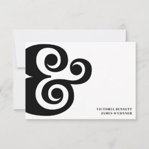 Carte Mariage Rétro Typographie Esperluette Enregistrez 