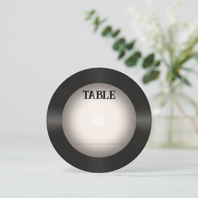 Carte Mariage Retro Vinyl Record (Debout devant)
