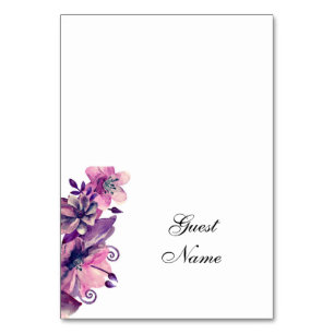 Carte mariage romantique. Carte d'assise violette