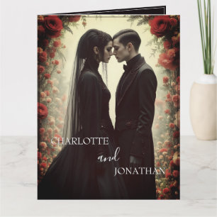 Carte Mariage romantique dans l'élégance noire