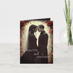 Carte Mariage romantique dans l'élégance noire