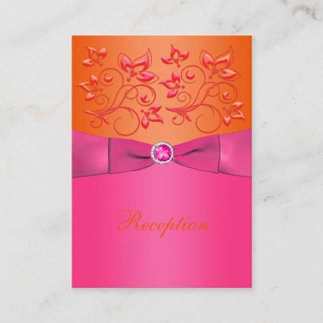 Carte Mariage rose et orange (Devant)