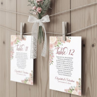Mariage rose mauve Floral Nombre de tables grands