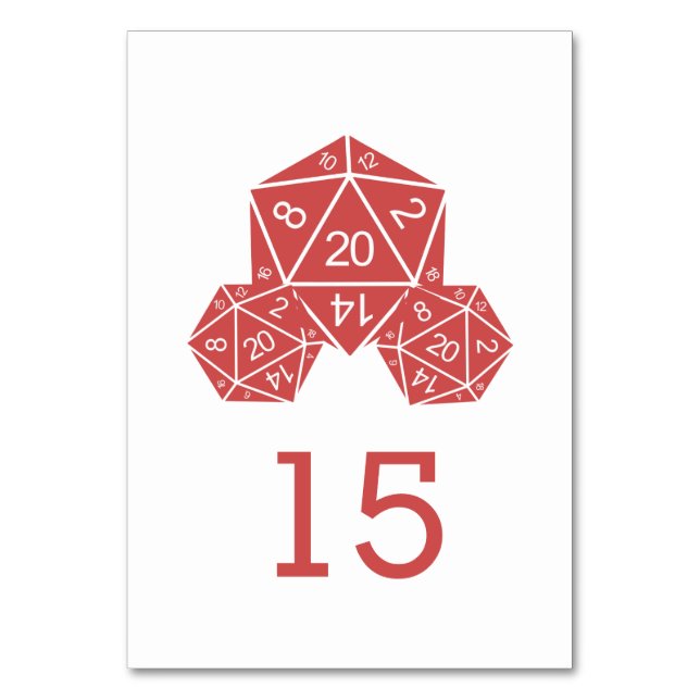 Carte Mariage rouge D20 Dice (Par défaut)