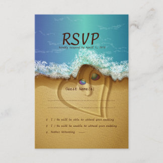 Carte Mariage RSVP de Beach Shell Couple