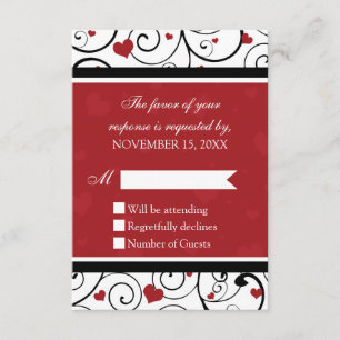 Carte Mariage RSVP de la Saint-Valentin