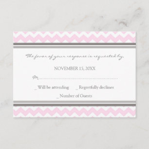 Carte Mariage RSVP Gris Rose