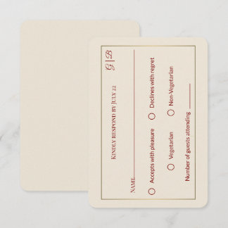 Carte Mariage RSVP minimale élégante