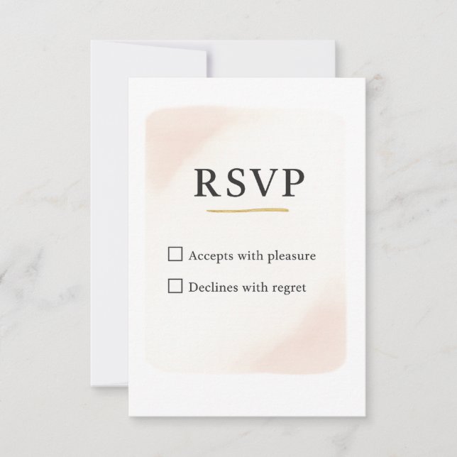 Carte Mariage RSVP minimale et élégante - 3,5 x 5  (Devant)