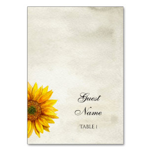 Carte mariage rustique. Carte d'invité Sunflower