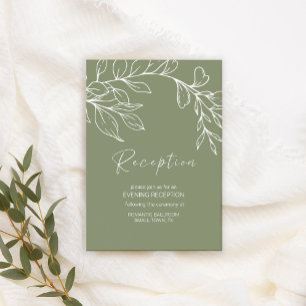 Carte Mariage Sage Boho Green Flowers