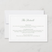 Carte mariage Sage Green Crest Monogram Détails
