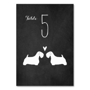 Carte Mariage Sealyham Terrier Silhouettes