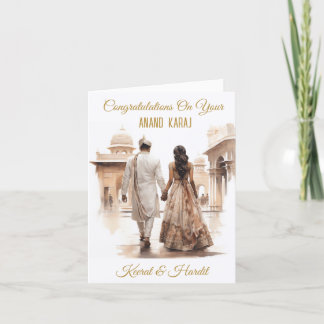 Carte Mariage Sikh de luxe personnalisée