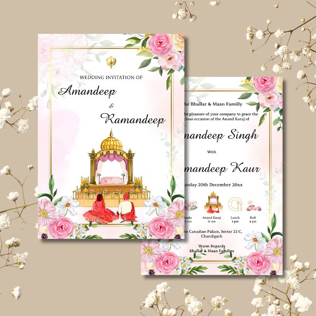 Carte mariage Sikh faire-part de mariage Sikh (Créateur téléchargé)