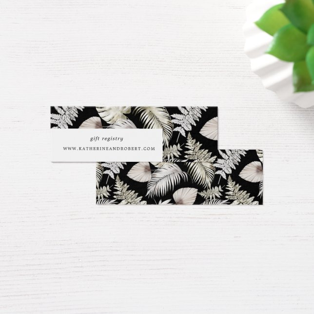 Carte Mariage Silver Luxurious Tropical Foliage (Bureau)