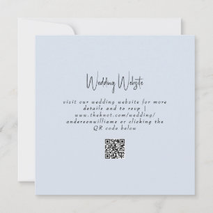 Carte Mariage simple Dusty Blue QR Code Carré de site We