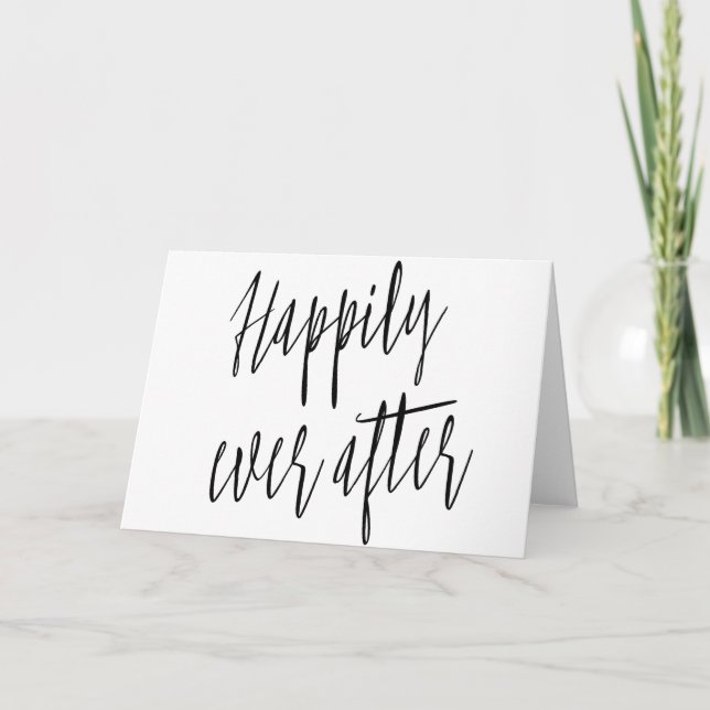 Carte Mariage simple et beau "Heureux toujours après" (Devant)