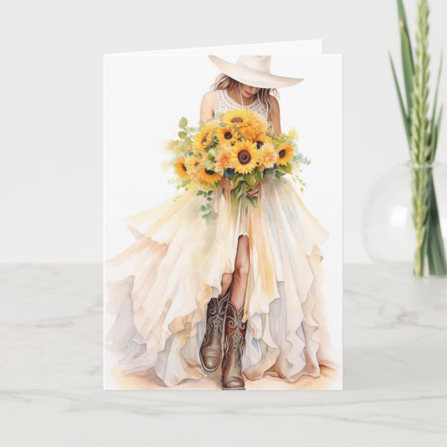 Carte Mariage Stetson & dentelle : Rayonnement rustique (Devant)