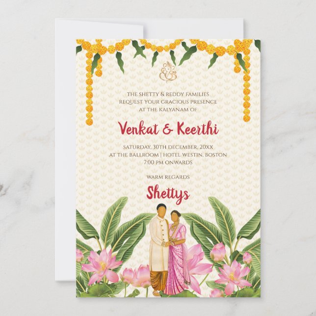 Carte Mariage sud-indienne Mariage tamoul numériqu (Devant)