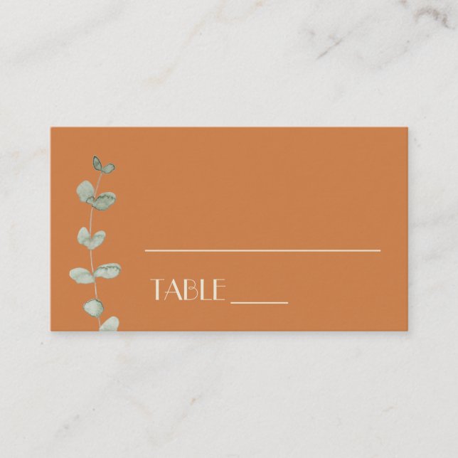 Carte Mariage Terracotta Eucalyptus Deco (Devant)