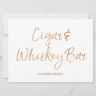 Carte Mariage Thème Cigare & Whisky   Rose Dorée Élégant