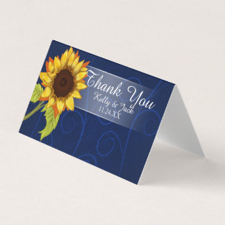 Carte mariage tournesol/Merci