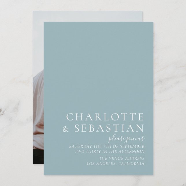 Carte Mariage tout simplement élégant (Devant / Derrière)