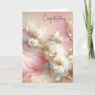 Carte Mariage Tulle Floral Abstrait