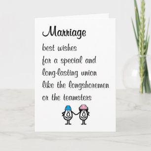 Carte Mariage Un Mariage Drôle Poème de Félicitations