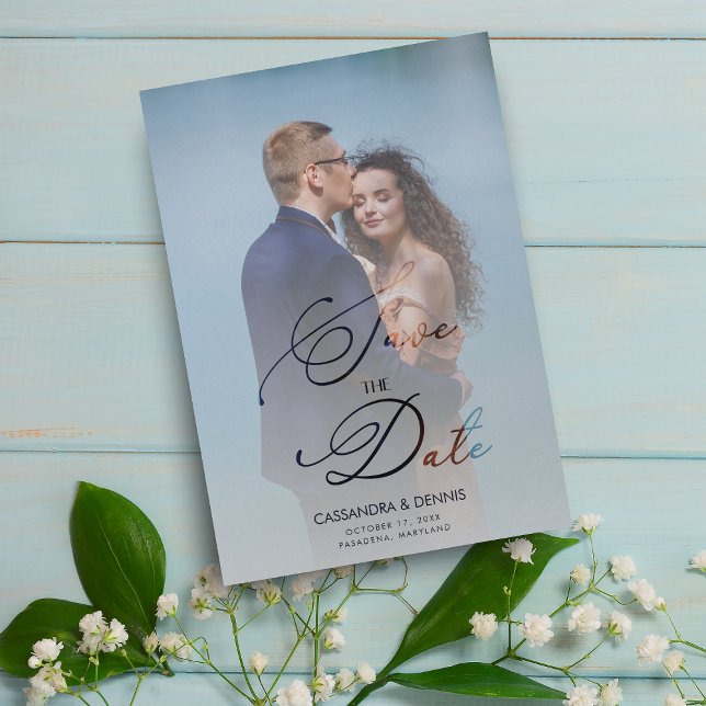 Carte Mariage Vellum Transparence Effet Script photo (Créateur téléchargé)