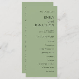 Carte Mariage vert Sage