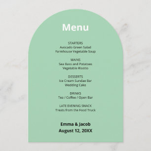Carte Mariage verte à la menthe moderne