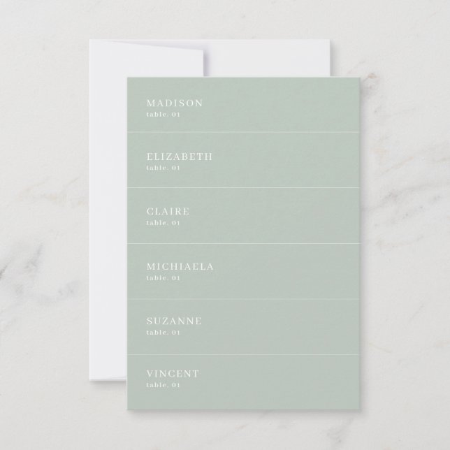 Carte Mariage verte Sage do-it-yourself (Devant)
