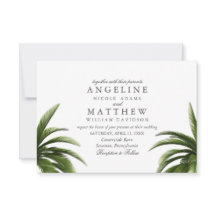 Carte Mariage verte Tropical Palm Tree