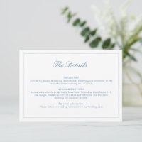 Carte mariage Vibrant Blue Crest Monogram Détails