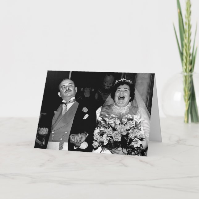 Carte Mariage vintage - Joyeux couple (Devant)