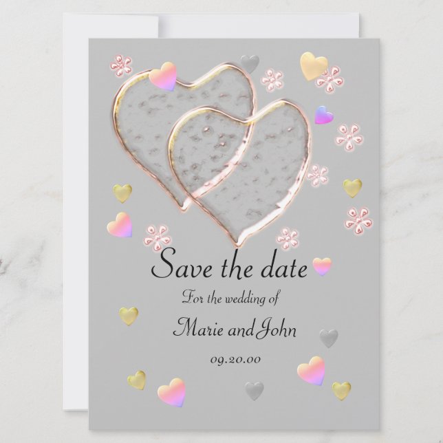 Carte Mariage Vintage ,personnalisé (Devant)