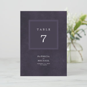 Carte Mariage violet foncé simple élégant classique