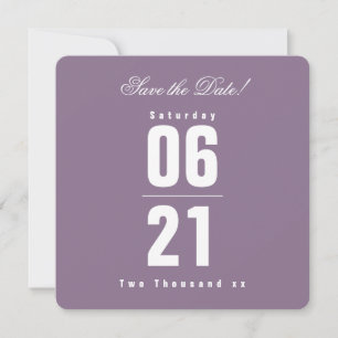 Carte Mariage violet solide Sunset   Enregistrer la date