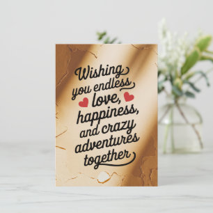 Carte Mariage Vous Souhaitant Un Bonheur D'Amour Sans Fi